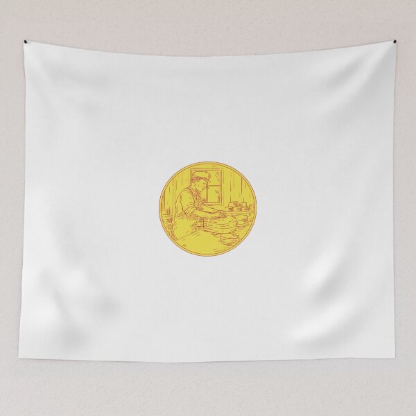 Item preview, Swiss Cheesemaker Traditional Cheese Circle Drawing designed and sold by patrimonio.