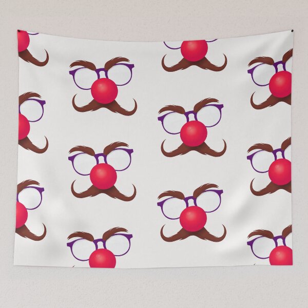 Item preview, Red Nose Day Carnival Goggles Face with Glasses & Moustache designed and sold by WearWolfDesigns.