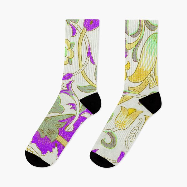 Item preview, Yellow Violet Grey Floral Lodden Pattern designed and sold by fowons.