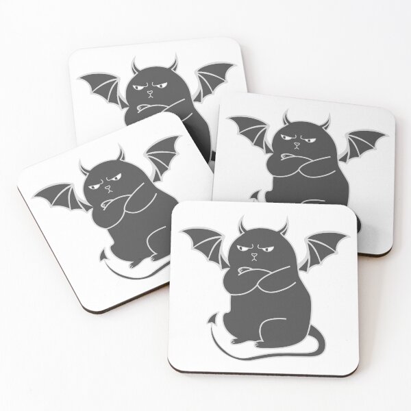 Item preview, Offended demonic black cat with devil horns designed and sold by CutieBlue.