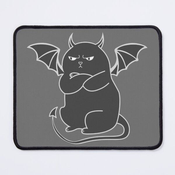 Item preview, Offended demonic black cat with devil horns designed and sold by CutieBlue.