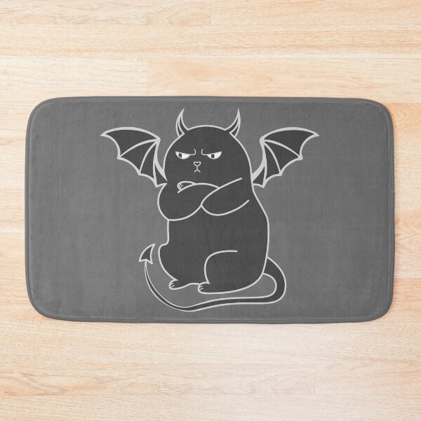 Item preview, Offended demonic black cat with devil horns designed and sold by CutieBlue.