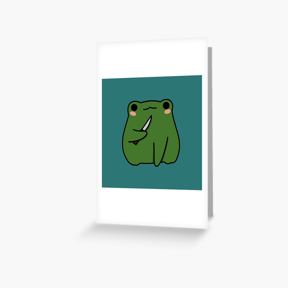 Frog with knife  Greeting Card for Sale by melthemoose