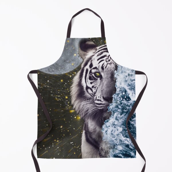 Item preview, Space Tiger behind a Wave - Space Collage Art designed and sold by vvaveme.