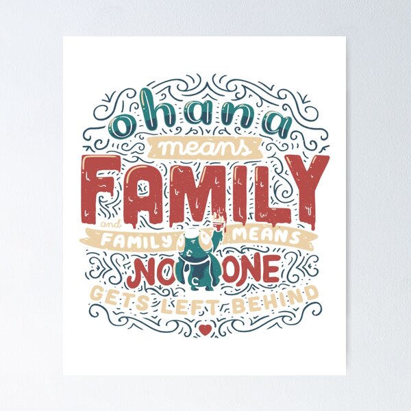 Disney Ohana Means Family Lilo and Stitch Poster Wall Decor – Twentyonefox