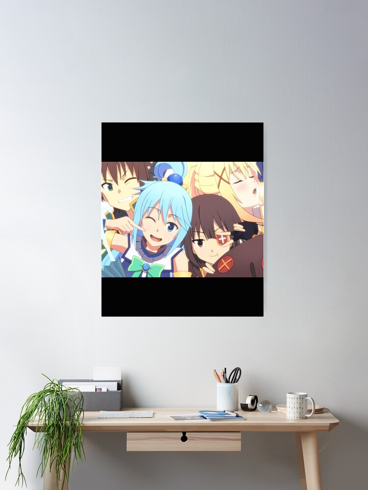 Konosuba - Aqua Kazuma Darkness Megumin Poster Poster for Sale by