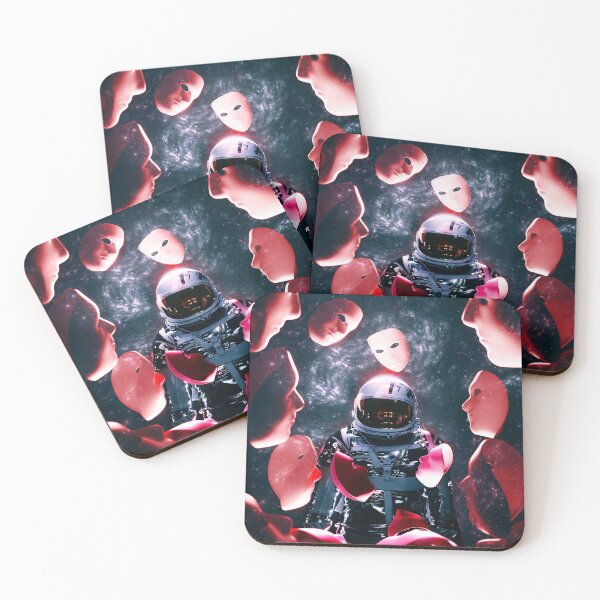 Item preview, Astronaut Diving in Red Masks - Space Collage Art designed and sold by vvaveme.