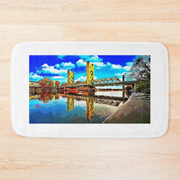 Item preview, Tower Bridge over Sacramento River - impressionist painting designed and sold by NickoPrints.