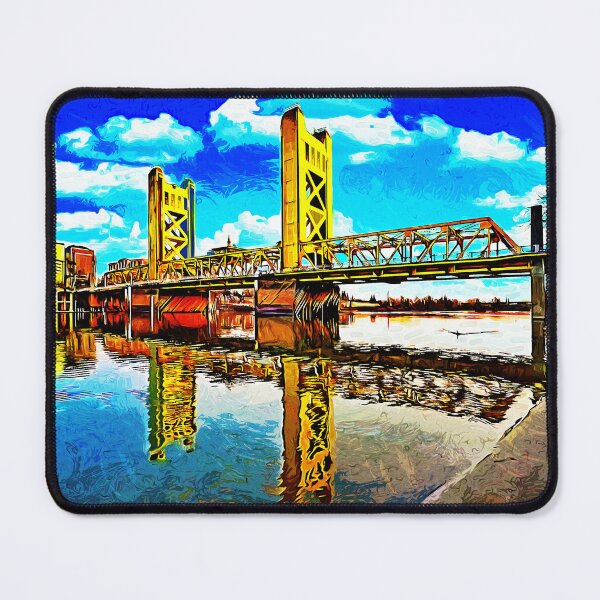 Item preview, Tower Bridge over Sacramento River - impressionist painting designed and sold by NickoPrints.