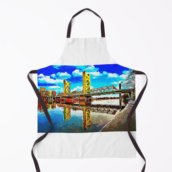 Item preview, Tower Bridge over Sacramento River - impressionist painting designed and sold by NickoPrints.