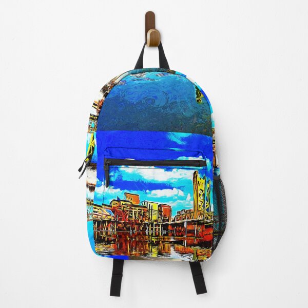 Item preview, Tower Bridge over Sacramento River - impressionist painting designed and sold by NickoPrints.
