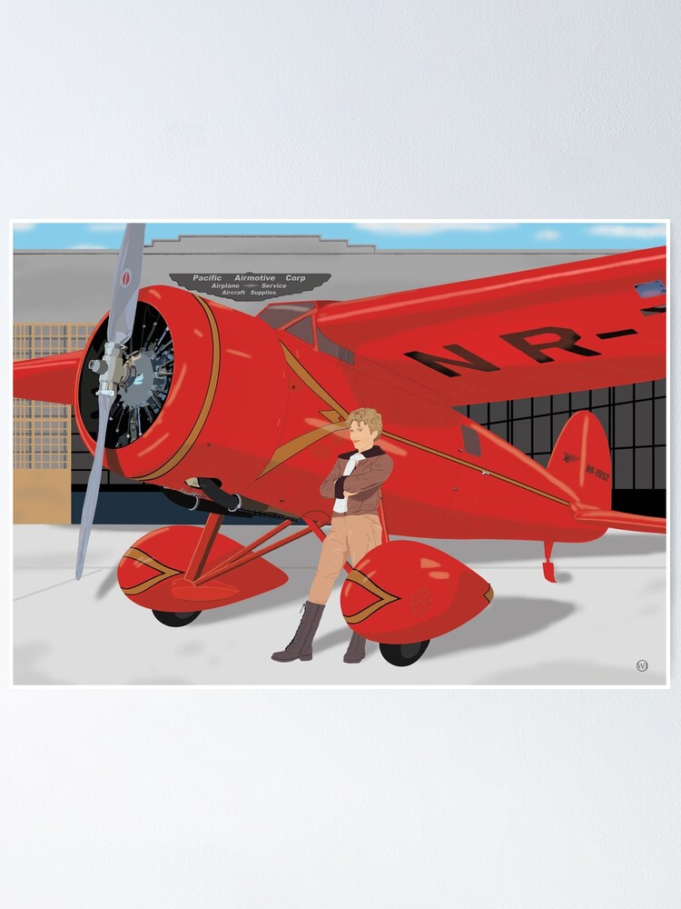 "Amelia Earhart With Lockheed Vega 5B" Poster By WayneBrant | Redbubble