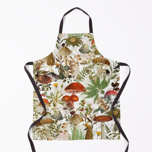 Item preview,  Vintage Midnight Mushrooms Forest Botanical Garden Pattern - White Nightgarden designed and sold by UtArt.