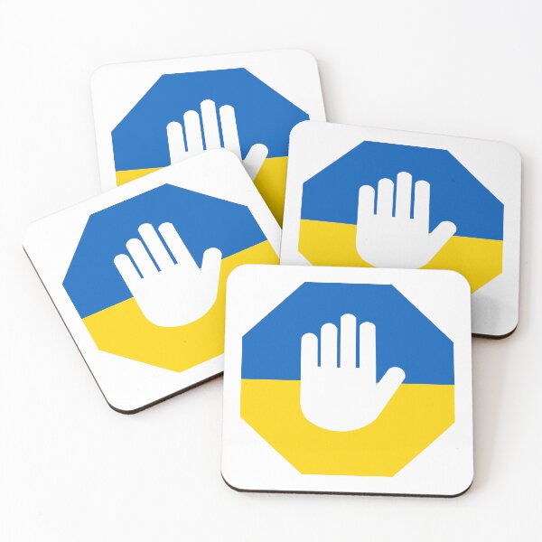 Item preview, Ukraine support hand stop war signal designed and sold by ohsomenerd.