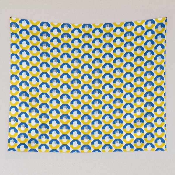 Item preview, Ukraine support hand stop war signal designed and sold by ohsomenerd.