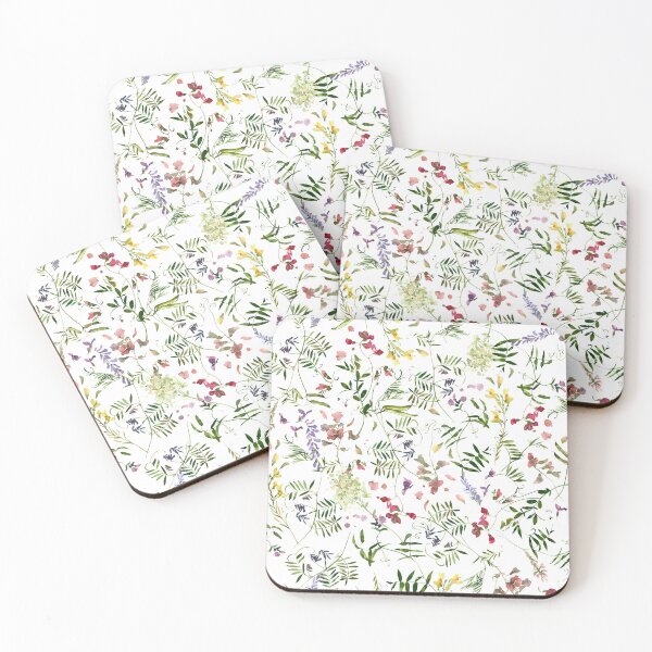 Item preview,  colorful hand drawn watercolor wildflower and peas pattern - single layer designed and sold by UtArt.