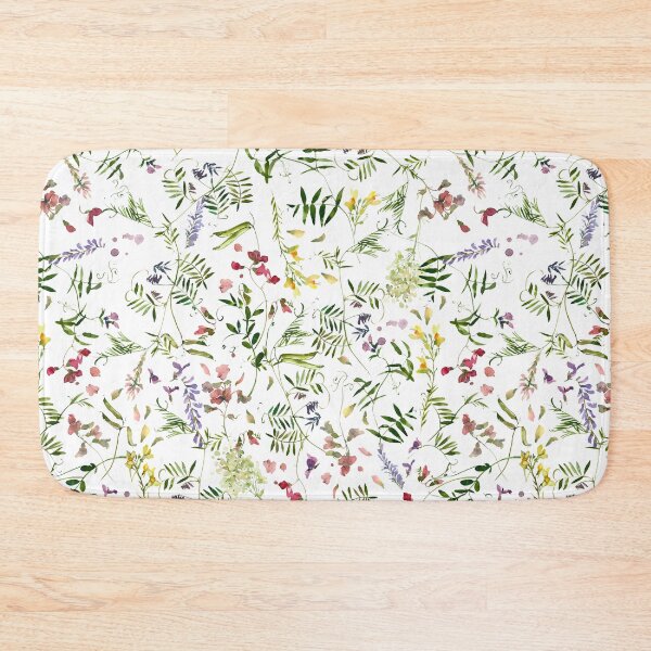 Item preview,  colorful hand drawn watercolor wildflower and peas pattern - single layer designed and sold by UtArt.