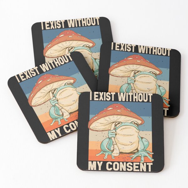 Item preview, I Exist Without My Consent Funny Frog Surreal Meme designed and sold by TARABENNIE01.
