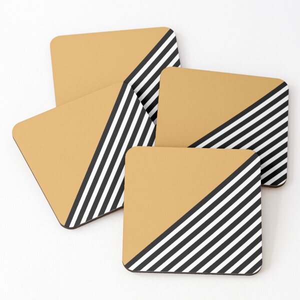 Artikelvorschau, Color Block & Stripes Geometric Print, Yellow, Black and White entworfen und verkauft von meggydesigns.