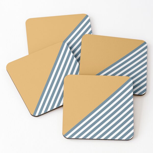 Artikelvorschau, Color Block & Stripes Geometric Print, Yellow, Blue and White entworfen und verkauft von meggydesigns.