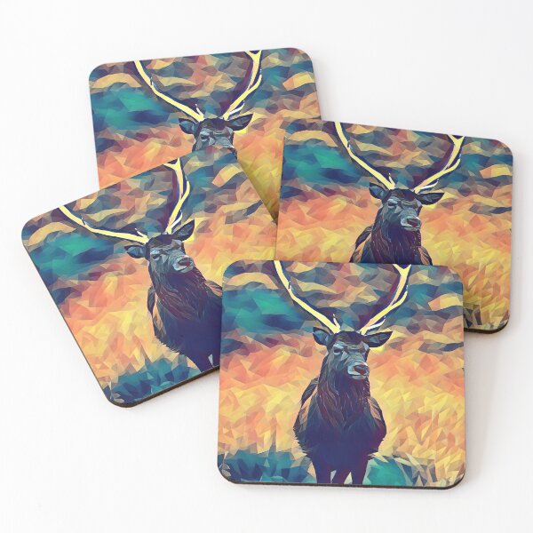 Aperçu de l'œuvre Beau bois de cerf sauvage Poly Art créée et vendue par KA DESIGNS.