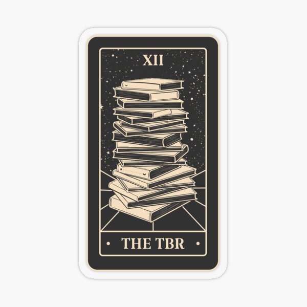 Tarot livresque - Le TBR (Black Edition) Sticker transparent