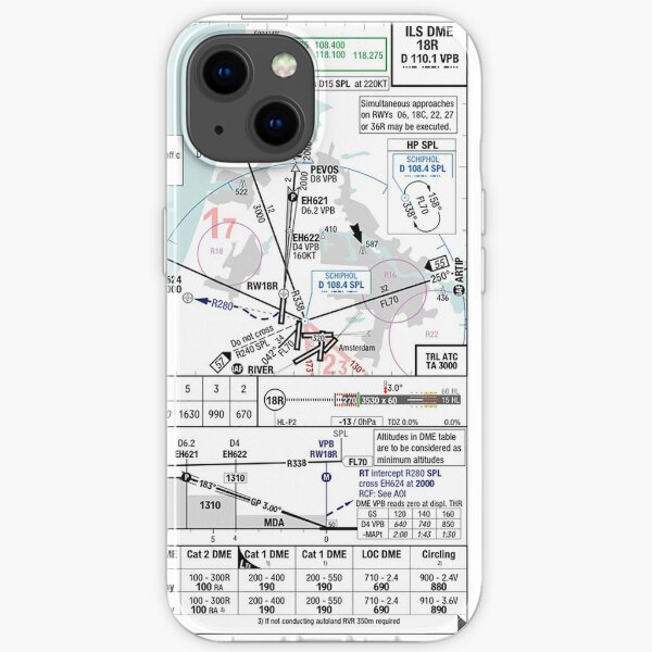 Amsterdam ILS 18R approach plate iPhone Soft Case
