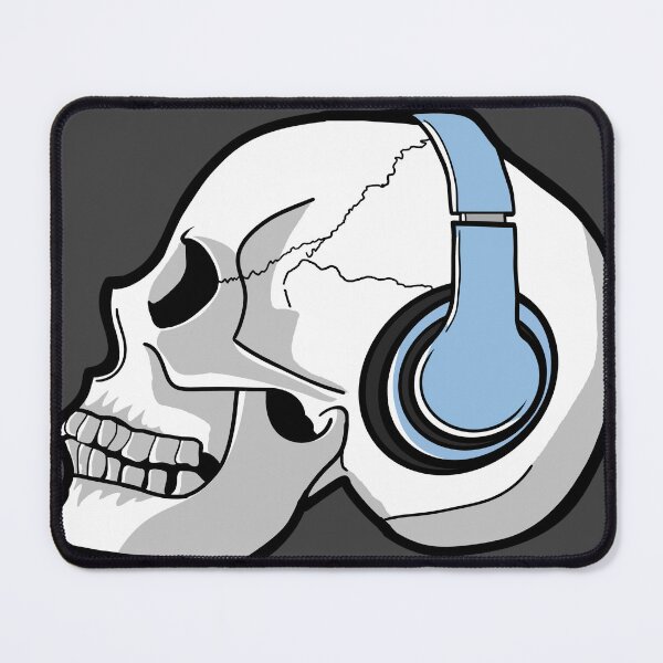 Item preview, Skull wearing headphones designed and sold by Still Laughing Designs.