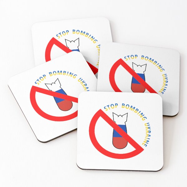 Item preview, Stop bombing sign with bomb in russian flag colors designed and sold by IuriiVlasenko.