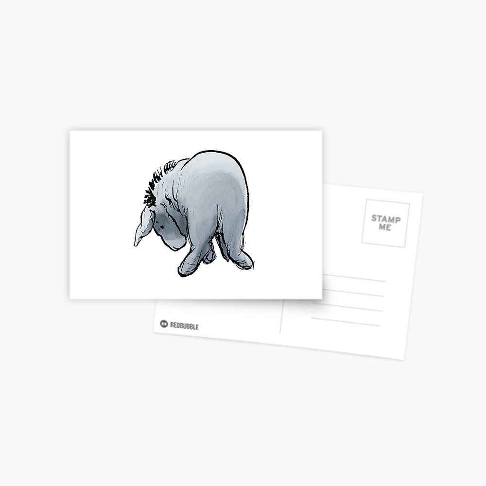 classic-winnie-the-pooh-eeyore-lost-his-tail-postcard-for-sale-by