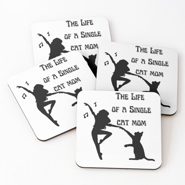Item preview, The Life of a Single Cat Mom - Lady Silhouette dancing with Cat designed and sold by The-Muse.