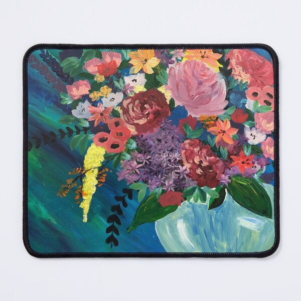 Item preview, Red and purple Flowers in Vase | Acrylic on Canvas designed and sold by Misfit-Prints.