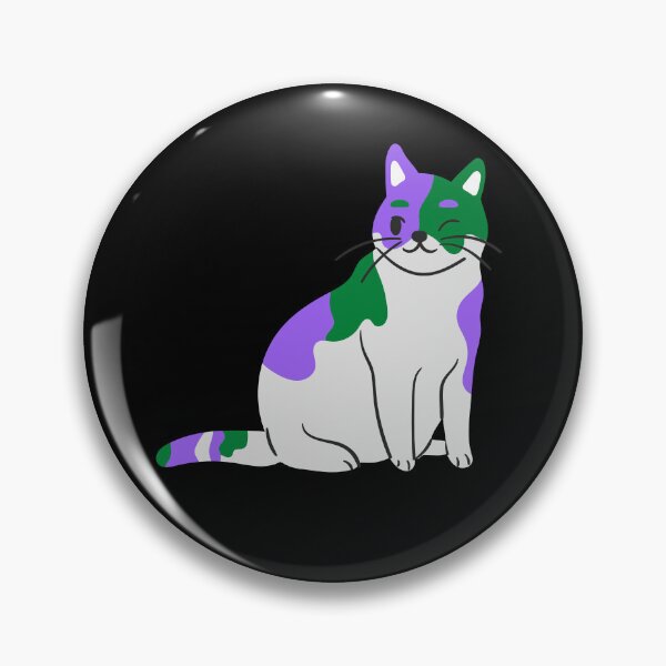 Item preview, Subtle Genderqueer Pride Flag, Cute Discreet Genderqueer Cat, LGBTQ designed and sold by SweetestPrints.