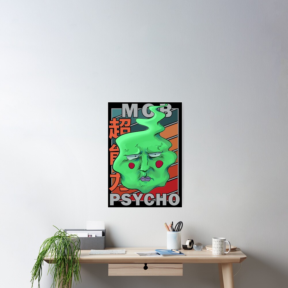 Ekubo Dimple Mob Psycho 100 Mobu Saiko Hyaku Vintage Color Palette Design Poster By 9821