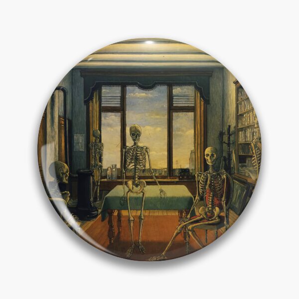 Item preview, Skeletons in an office by Paul Delvaux designed and sold by AestheticsXarts.