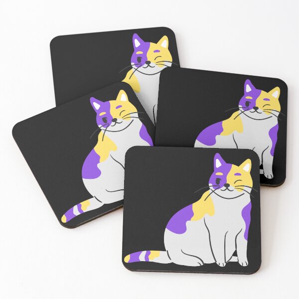 Item preview, Subtle Nonbinary Pride Flag, Cute Discreet Enby Cat, LGBTQ designed and sold by SweetestPrints.