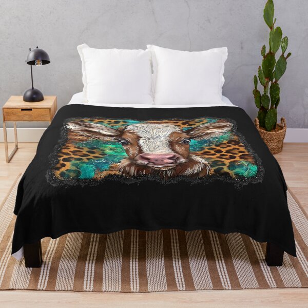 Item preview, Baby Calf Baby Cow Serape Western Sunflowers Background designed and sold by PootinTuon.