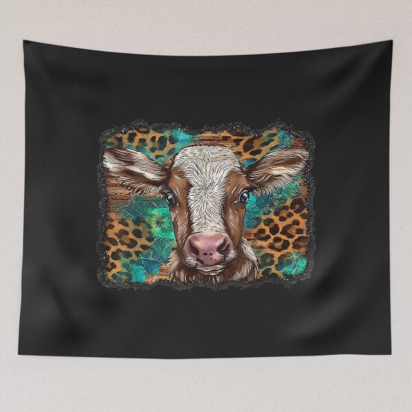 Item preview, Baby Calf Baby Cow Serape Western Sunflowers Background designed and sold by PootinTuon.