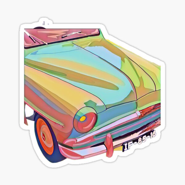 "vintage car stickers" Sticker for Sale by mimidesign96 Redbubble