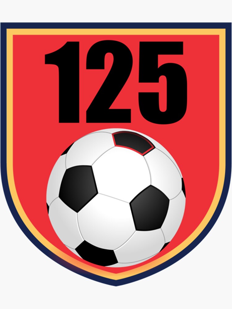  number 125 one Hundred And Twenty five Soccer Ball Sticker By 