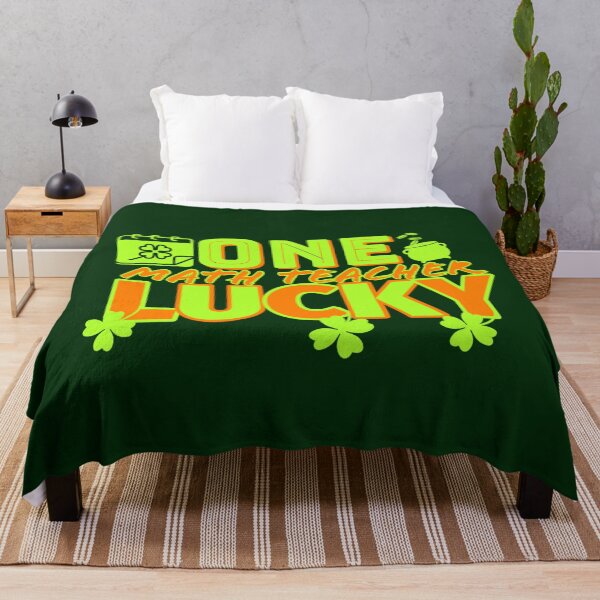 Item preview, one lucky math teacher& Bright orange and green designed and sold by Ndli.
