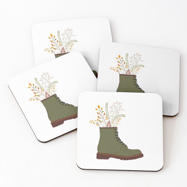 Item preview, Green Doc Martens with leaves designed and sold by Hinke van Gorsel.