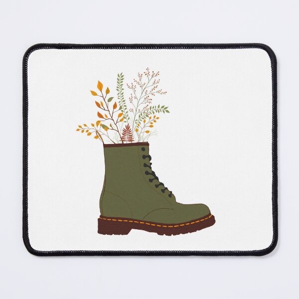 Item preview, Green Doc Martens with leaves designed and sold by Hinke van Gorsel.