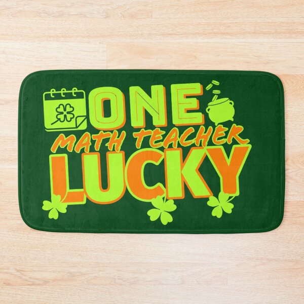 Item preview, one lucky math teacher& Bright orange and green designed and sold by Ndli.