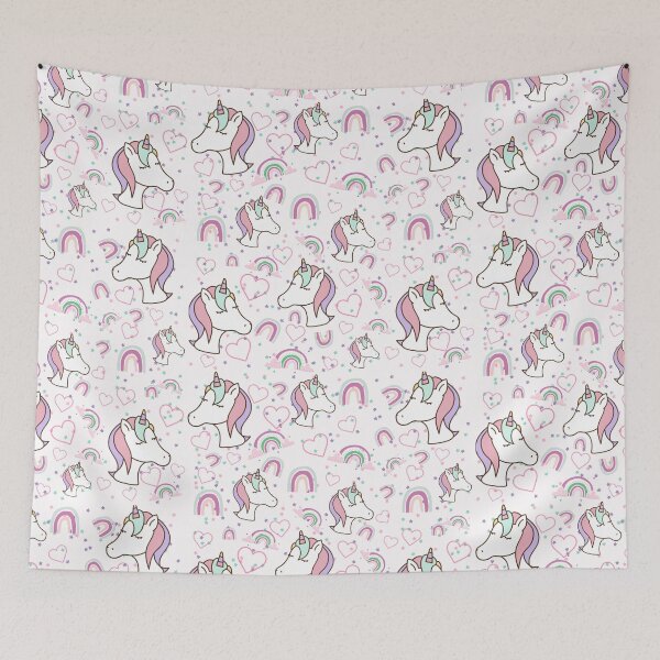 Item preview, Cute Pink & Purple Unicorn Girl & feminine Obsessed Pattern for Decor designed and sold by By Roqia.