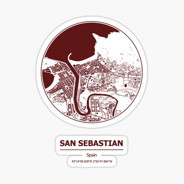 Vista previa del artículo con la obra «San Sebastian city map coordinates», diseñado y vendido por chrlalexandru.