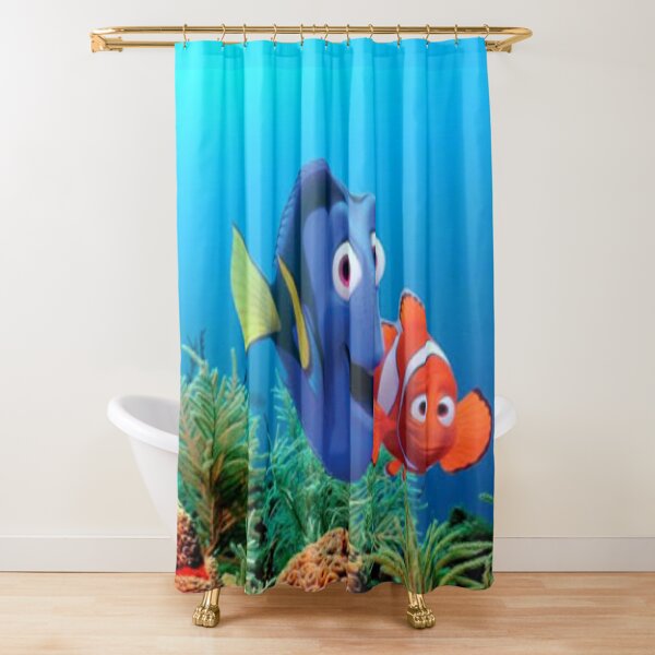 Juego de 13 cortinas de ducha y ganchos de Disney Finding Nemo's Dory 