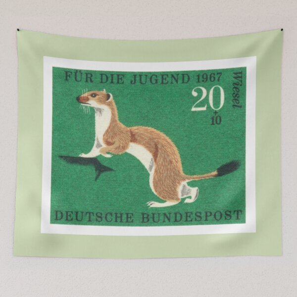 Item preview, Stamp collecting vintage 1967 Germany DDR weasel postage stamp designed and sold by cutestamps.