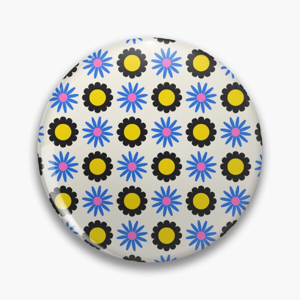Item preview, Flores geométricas en azul y amarillo. designed and sold by OpalEllery.