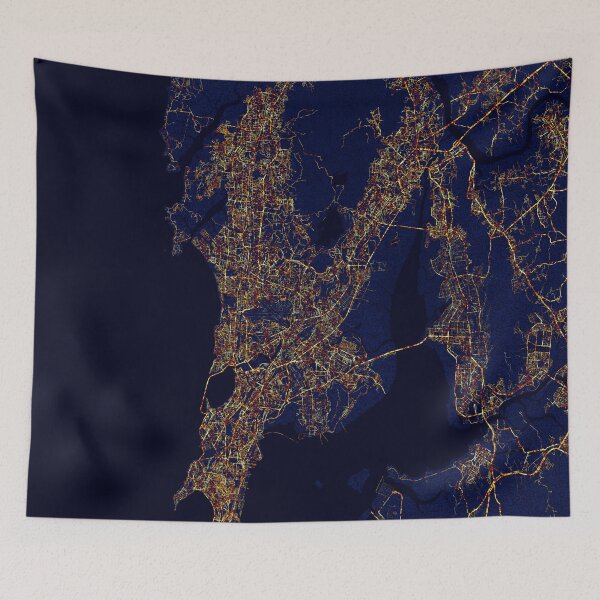 Item preview, Mumbai, India Map  - City At Night designed and sold by deMAP.